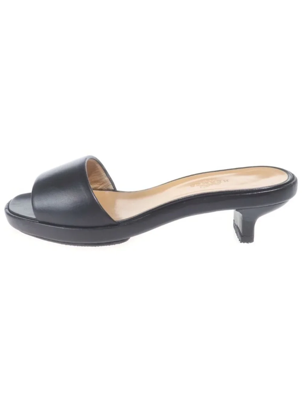 Hermes Sandals Leather Black Beige
